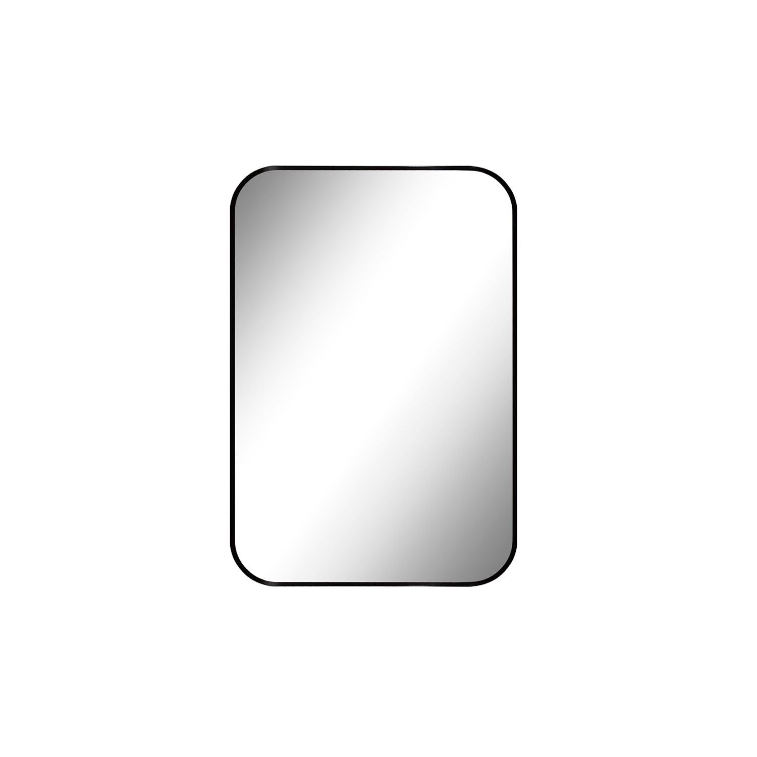 Brushed Black Metal Framed Rectangle Mirror