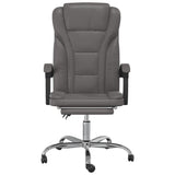 Reclining Office Chair Gray Faux Leather (15.15 KG/33.33 LBS)