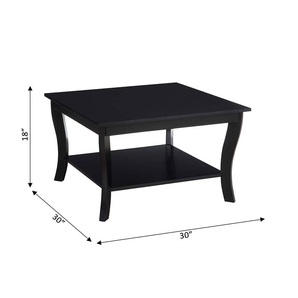 American Heritage Square Coffee Table, Black