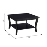 American Heritage Square Coffee Table, Black