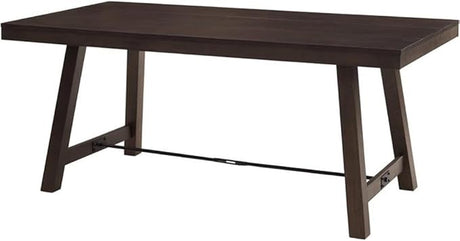 Liam Rustic Farmhouse Trestle Style Dining Table, 70 Inch,