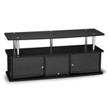 Designs2Go 50 inch TV Stand with 3 Storage Cabinets and Shelf, Black