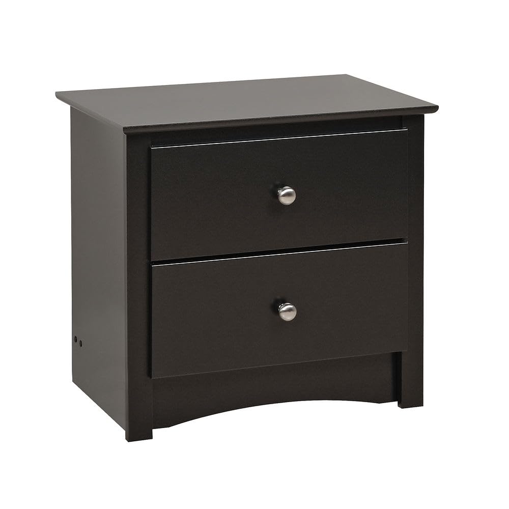 Sonoma Traditional Nightstand Side Table with 2 Drawers, Functional 2-Drawer Bedside