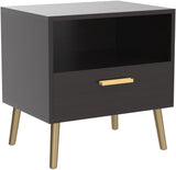 Nightstand Set of 2 Modern Bedside Table with Metal Legs Minimalist and Versatile