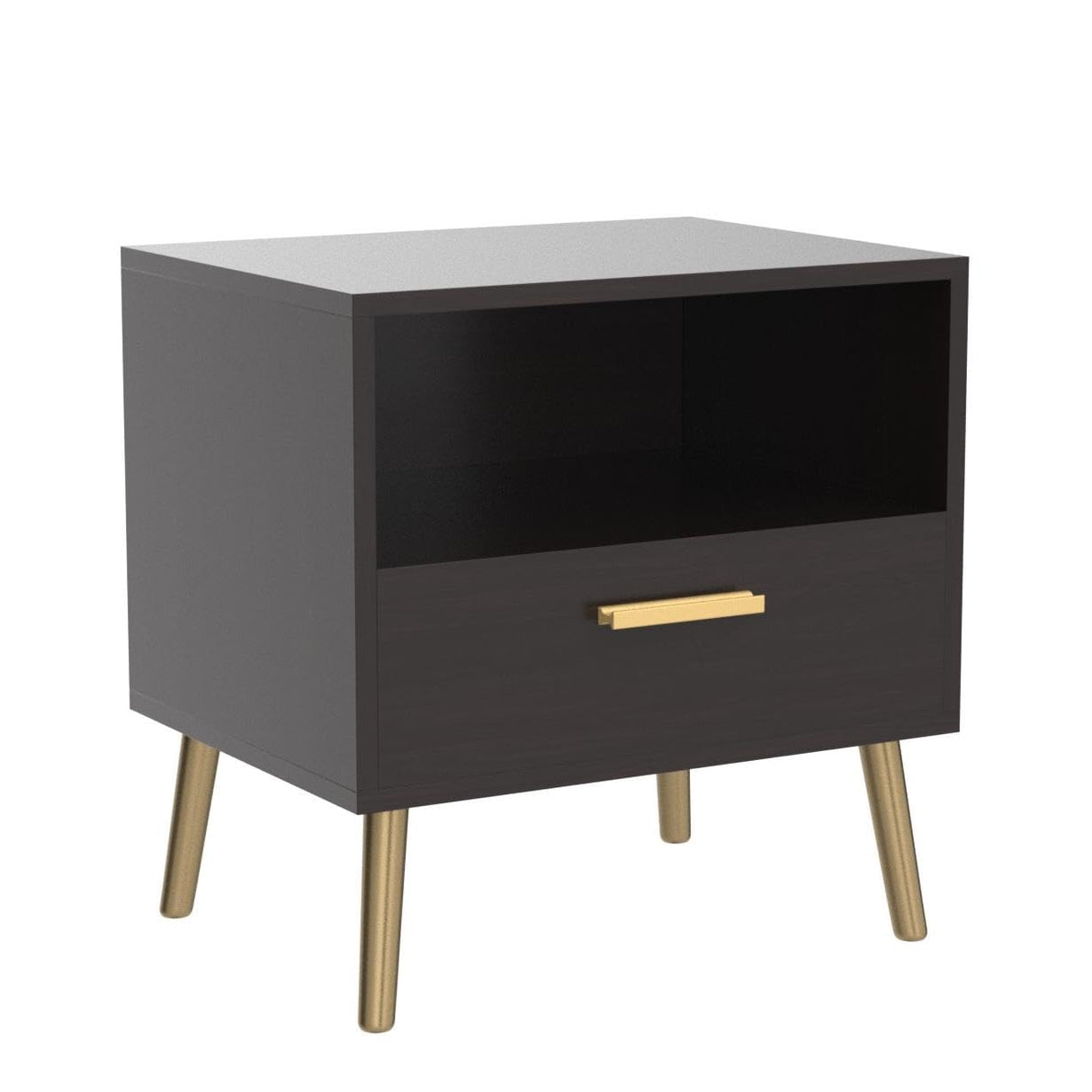 Nightstand Set of 2 Modern Bedside Table with Metal Legs Minimalist and Versatile