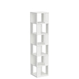 6 Tier Wooden Bookcase Corner Tall Book Shelf Modern 360° Rotating Storage Display Rack Floor