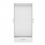 Armoire Wardrobe Closet with 2 Doors, Wardrobe with Hanging Rod and Drawer