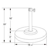 50 lbs. Round Concrete Weighted Powdercoated Steel Umbrella