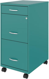 3 Drawers 29.52" Vertical Silver Metal Filing Cabinet Lockable Pre-Assembled Movable