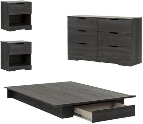 4 Piece Modern Bedroom Furniture Set - Queen Platform Bed