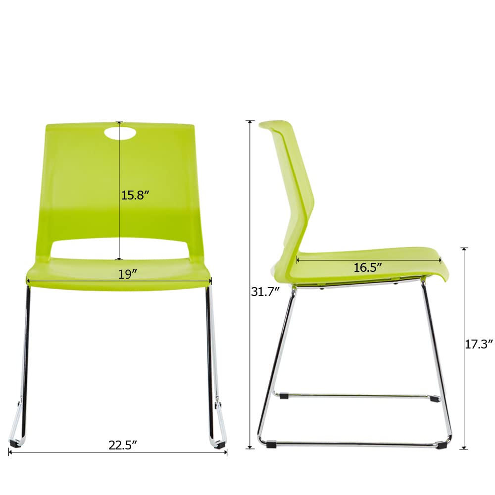 Stacking Chairs for Business, Modern Dining Chairs for Home-Green