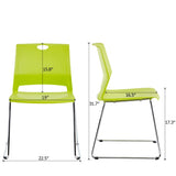 Stacking Chairs for Business, Modern Dining Chairs for Home-Green