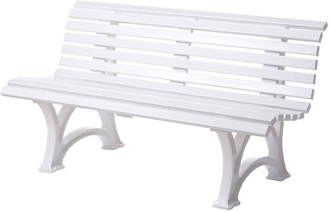 Weatherproof German PVC Outdoor Bench | 3-Seat | Holds Up to 500 lbs | Garden Patio