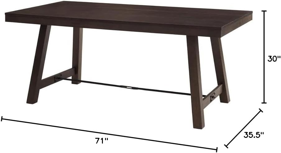 Liam Rustic Farmhouse Trestle Style Dining Table, 70 Inch,