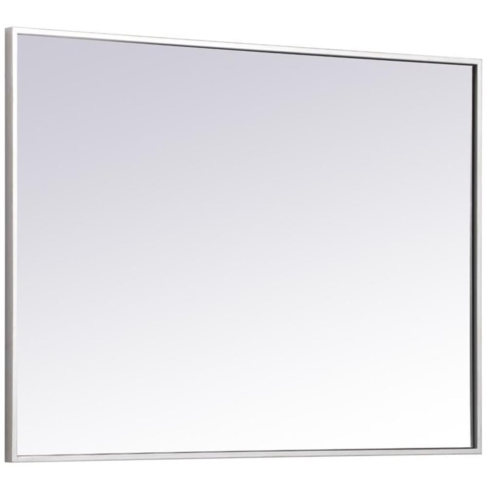 36" x 27" Contemporary Metal Frame Mirror in Silver