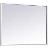 36" x 27" Contemporary Metal Frame Mirror in Silver