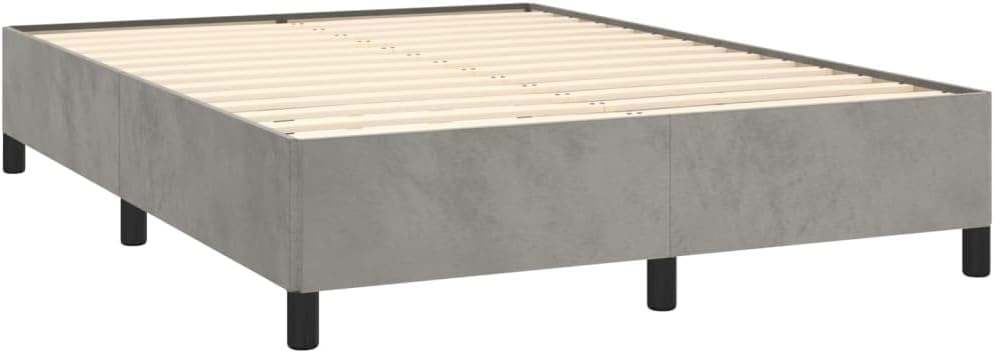 Bed Frame Light Gray 59.8"x79.9" Queen Velvet