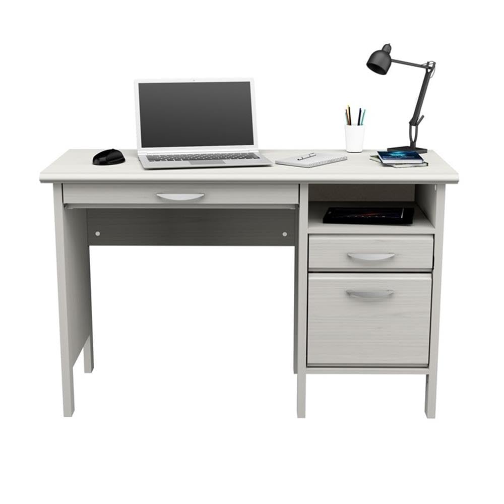 2-Drawer Computer Desk with Keyboard Tray, Washed Oak