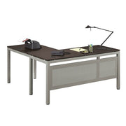 Work Corner Reversible LShaped Desk Expresso Brushed Nickel, 60W x 60 D