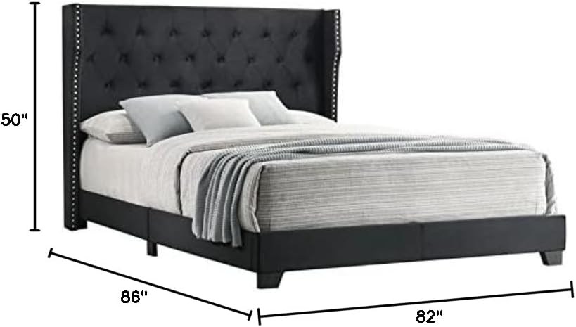 Panel Bed, Eastern King, Black