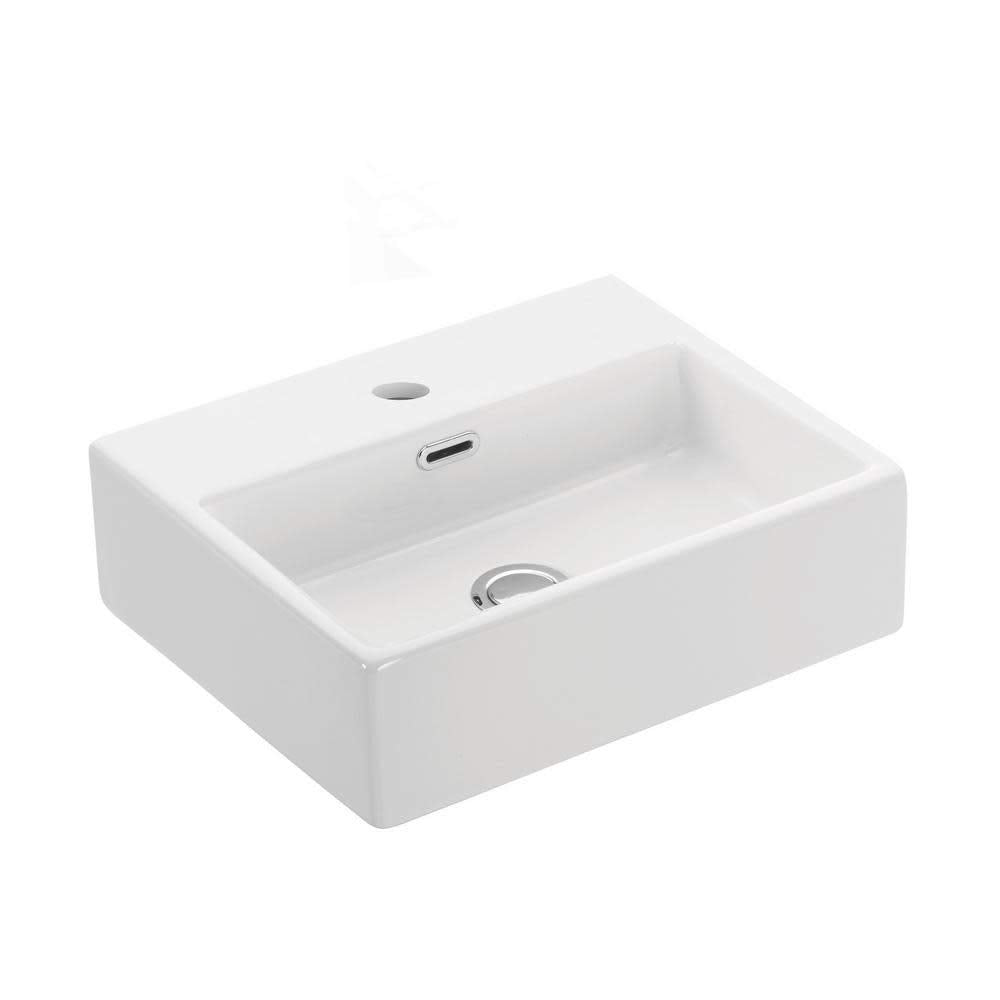 Quattro 40.01 Ceramic Above Counter/Wall Mount Rectangular Bathroom Sink