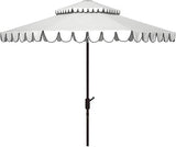 Outdoor Venice White and Black 9-foot Round Double Top Crank UV Protected Umbrella