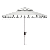 Outdoor Venice White and Black 9-foot Round Double Top Crank UV Protected Umbrella