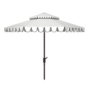 Outdoor Venice White and Black 9-foot Round Double Top Crank UV Protected Umbrella