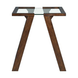 Square End Table with Tempered Glass Top in Dark Espresso