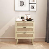 Nightstand Dresser Chest of 3 Drawers, Wood Storage Dresser Cabinet Organizer Unit