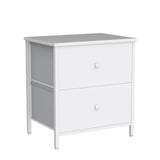 White Nightstands Set of 2, 2 Drawer Dresser for Bedroom Night Stand Small Dresser End Table