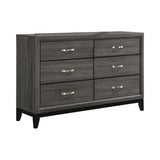 5-Piece Transitional Wood Eastern King Panel Bedroom Set in Gray