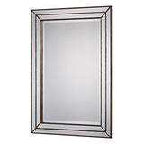 Grooved Metal Mirror in Metallic Bronze