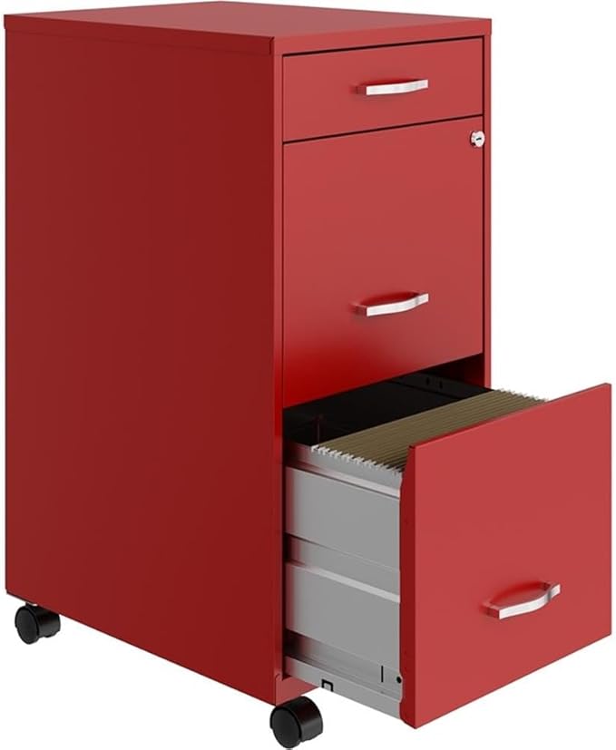 3 Drawers 29.52" Vertical Silver Metal Filing Cabinet Lockable Pre-Assembled Movable