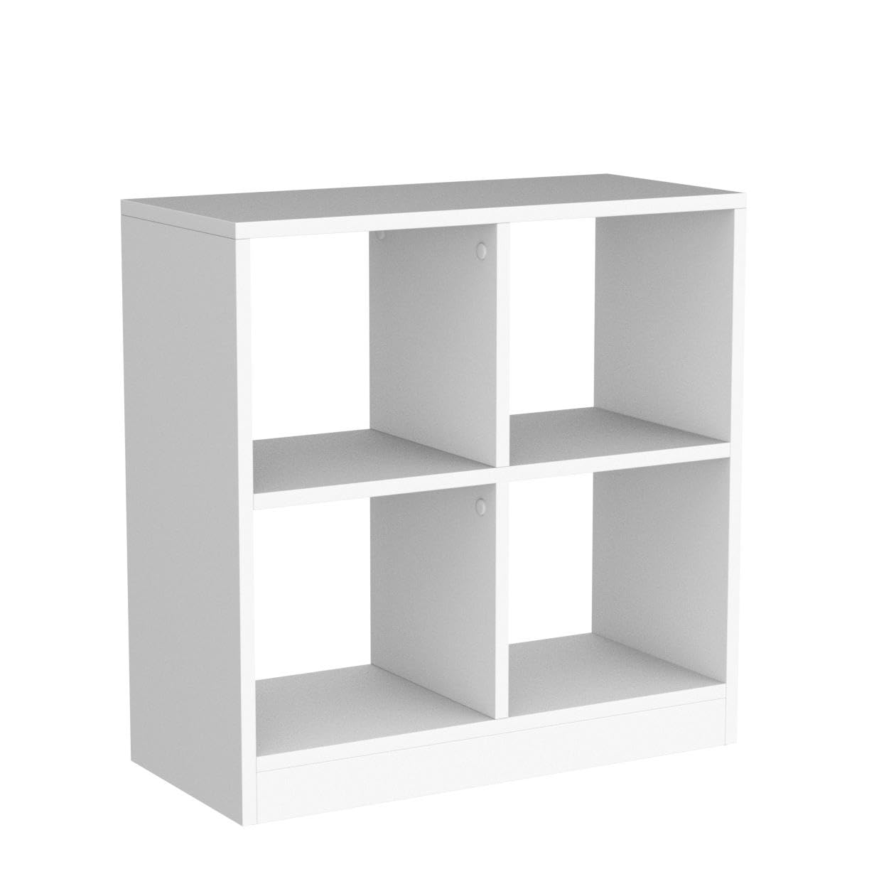 4-Cube Bookcase White - 2-Tier Freestanding Open Bookshelf
