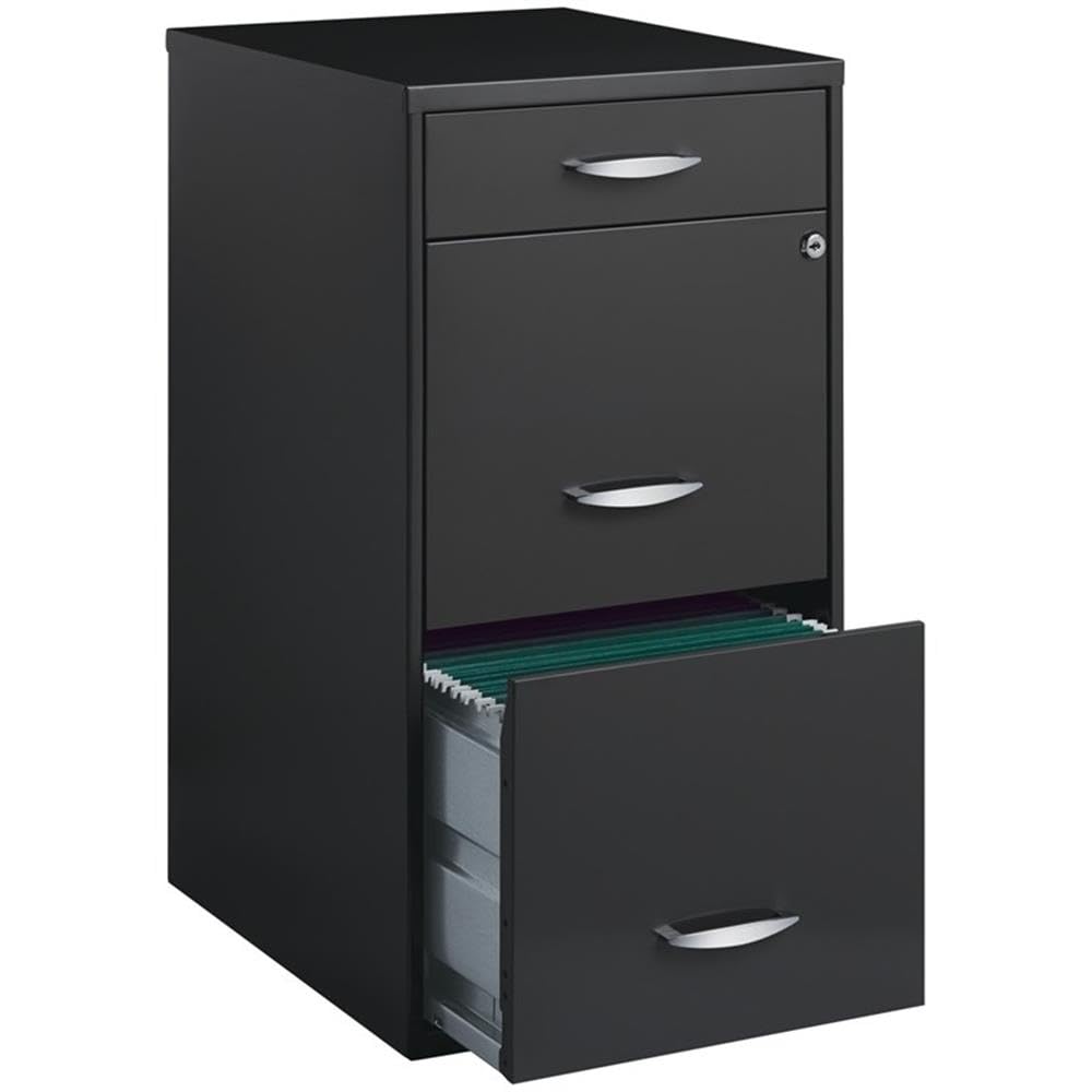 3 Drawers 27.32" Vertical Charcoal Metal Filing Cabinet Lockable Pre-Assembled