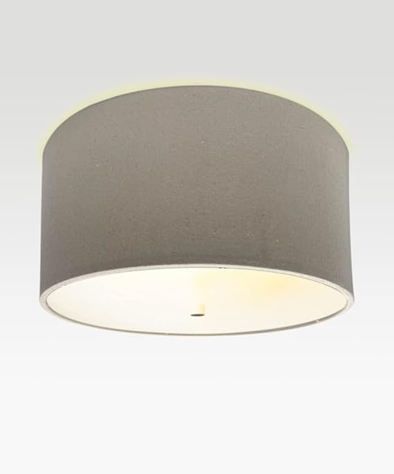 Flush Mount Conversion Kit with 14" Textured Oatmeal Drum Shade