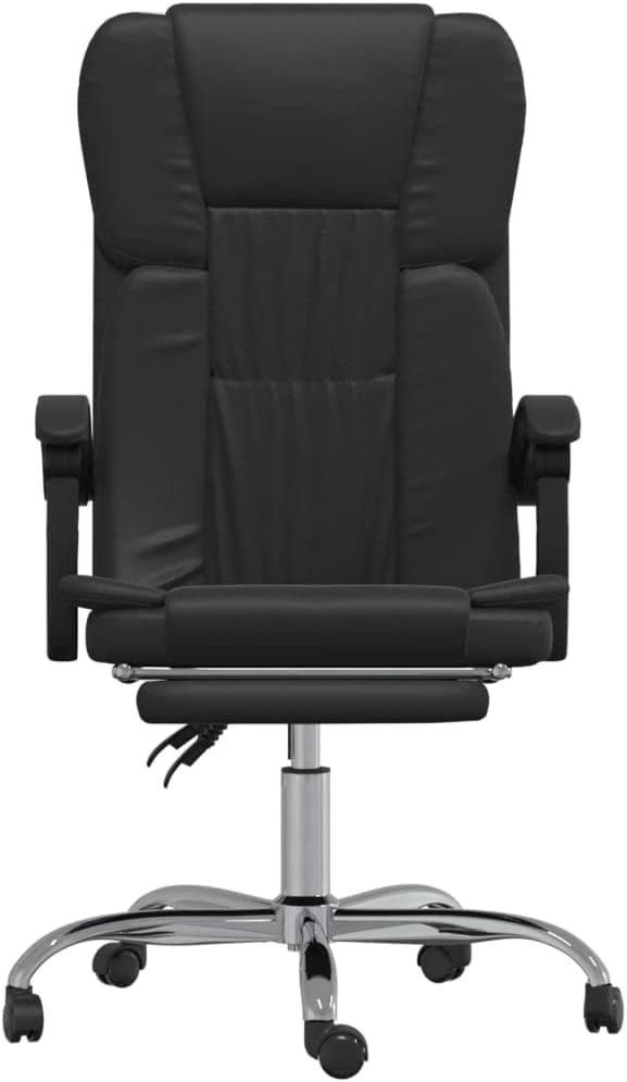 Reclining Office Chair Black Faux Leather (15.2 KG/33.44 LBS)