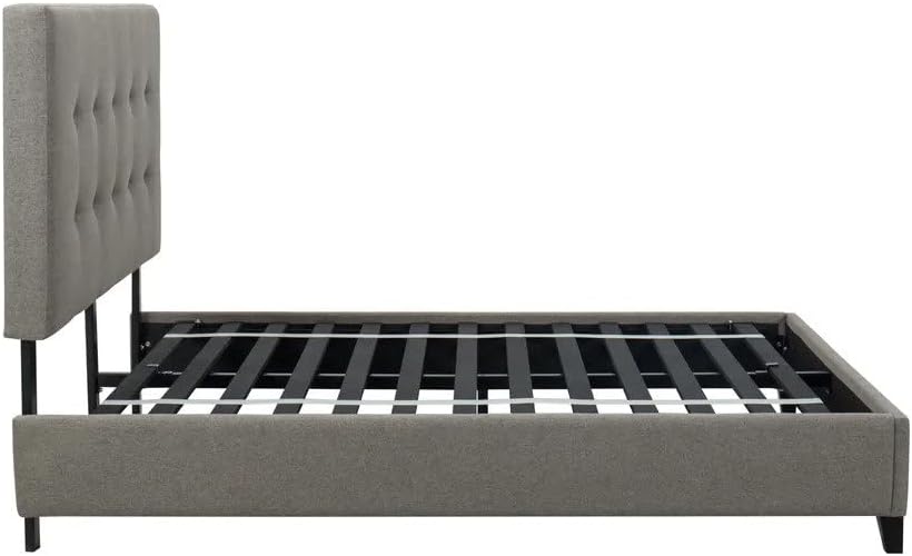 Frame Black Finish Wood Legs Adjustable Height, Tufted Headboard, Perfect Balance