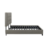 Frame Black Finish Wood Legs Adjustable Height, Tufted Headboard, Perfect Balance