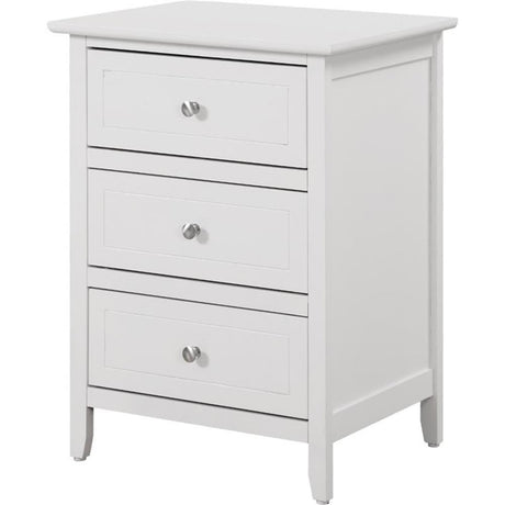 Daniel 3 Drawer Nightstand in White