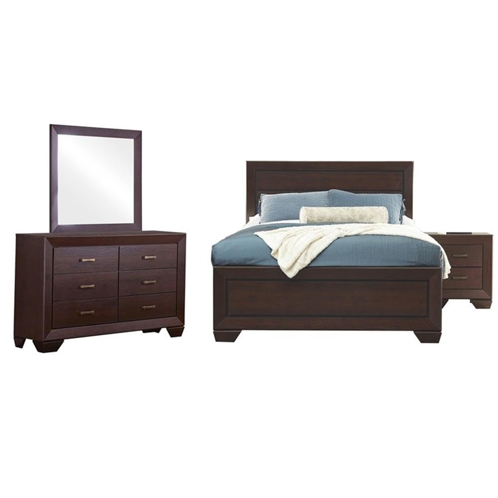 Kauffman California King Bed 4-Piece Set, Dark Cocoa