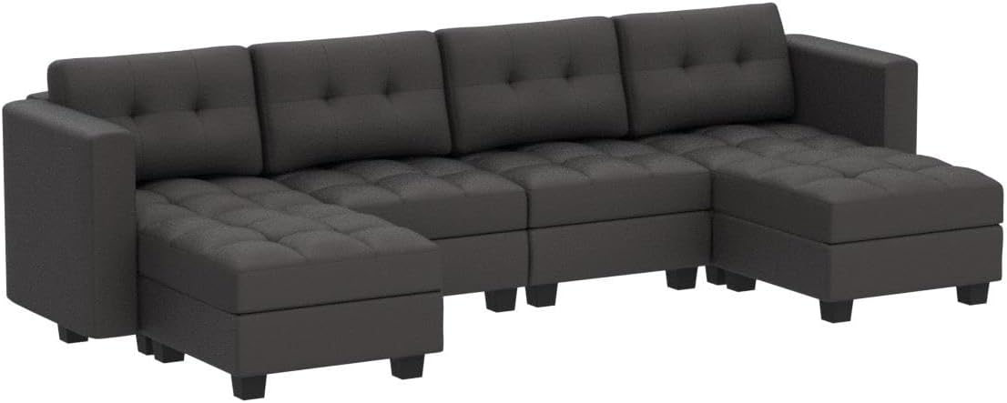 Modular Sectional Sofa with Storage Velvet U Shaped Couch with Reversible Chaises