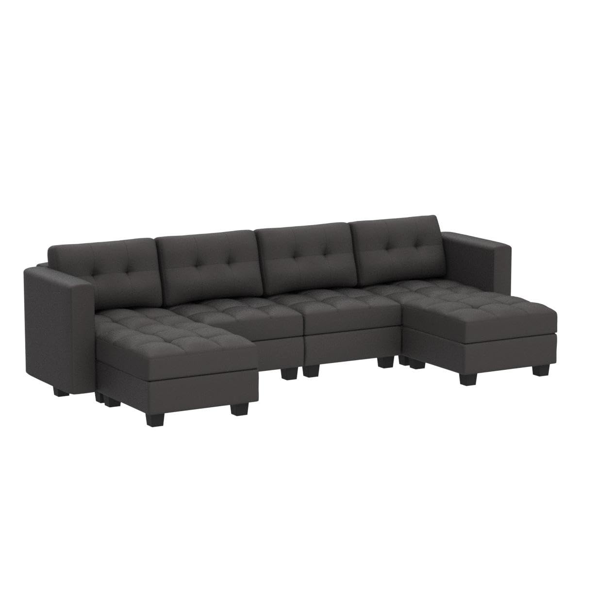 Modular Sectional Sofa with Storage Velvet U Shaped Couch