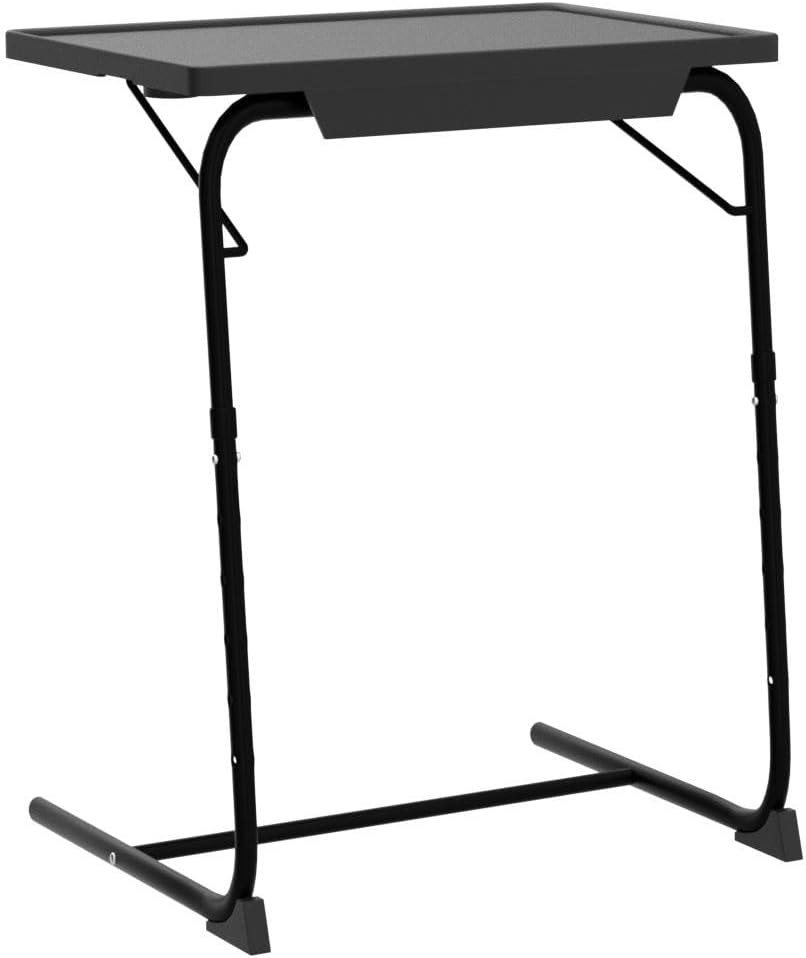 LORYERGO Multifunctional TV Tray Table - [2 Packs] Adjustable TV Dinner Tray Tables with 6 Height & 3 Tilt Angle, Folding TV Trays with Cup Holder for Bed & Sofa, for Eating & Reading