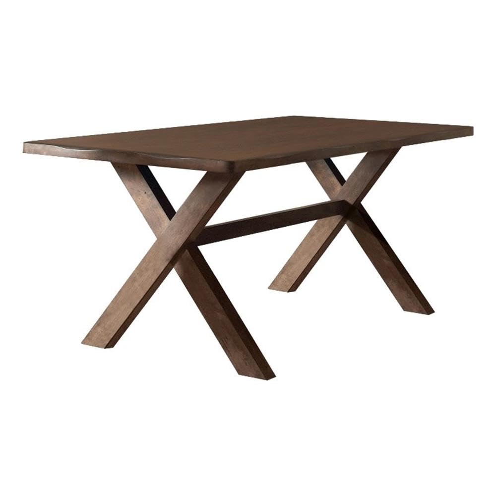 Alston 6-Piece Dining Set with Trestle Table, Knotty Nutmeg & Grey