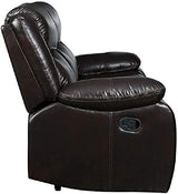 Marsden Modern Leather Air Reclining Living Room Loveseat, Brown