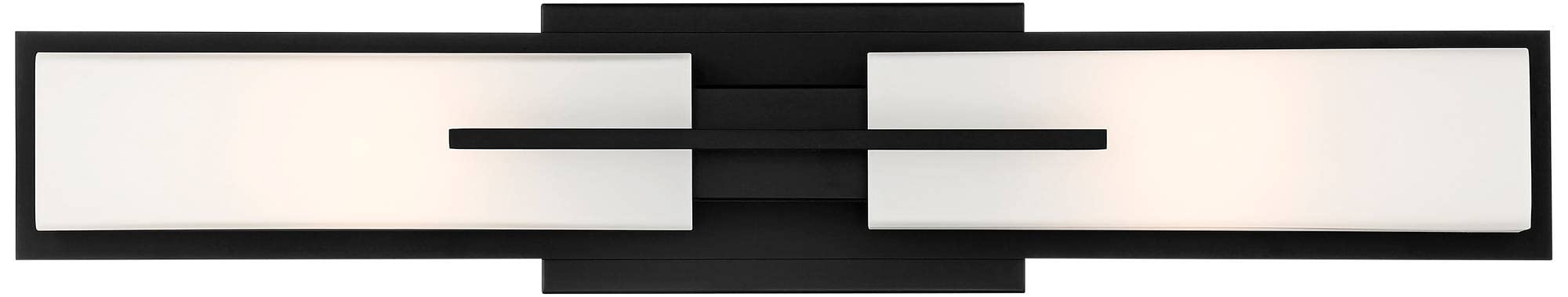 Midtown Mid-Century Modern Wall Mounted Light Black Metal Hardwired 23 1/2" Wide Light Bar