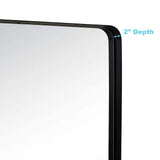 Black Wall Mirror for Bathroom,  Metal Framed Bathroom Mirror