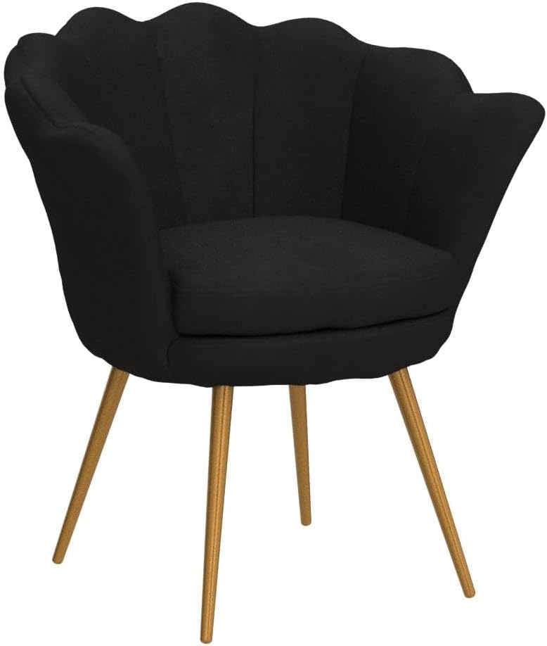 Velvet Accent Chair for Bedroom with Gold Plating Metal Legs, Leisure Armchair for Living